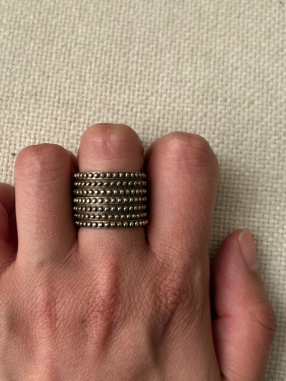 Lucky Brand set of 7 Beaded Band Rings